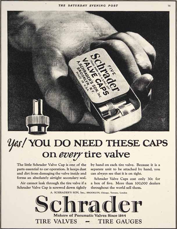 Schrader Valves Vintage Ad