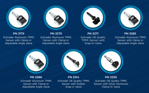 Schrader unveils seven new TPMS OE-Replacement sensors  